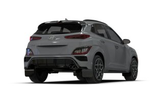 Hyundai Kona N-Line Mud Flap Kit - Rally Armor - UR, Red Logo - Black - `22-`23